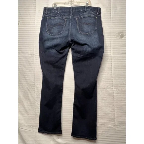 Lee Riders Midrise Bootcut Jeans Womens 22W Dark Wash Stretch Denim Cotton Blend - Picture 2 of 16